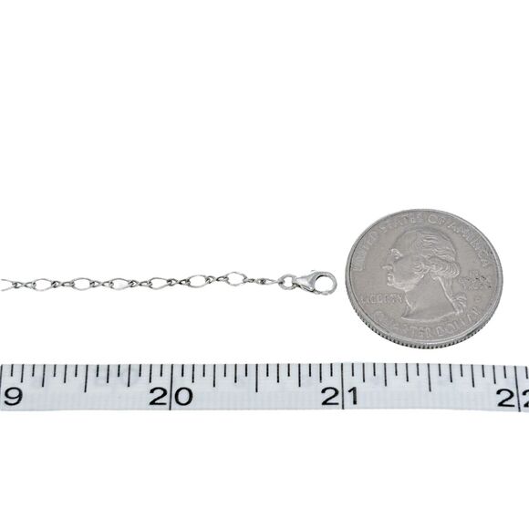 Vintage Sterling Silver Crystal Pearl Accent Ceramic Heart Pendant Necklace 21" - Picture 3 of 5